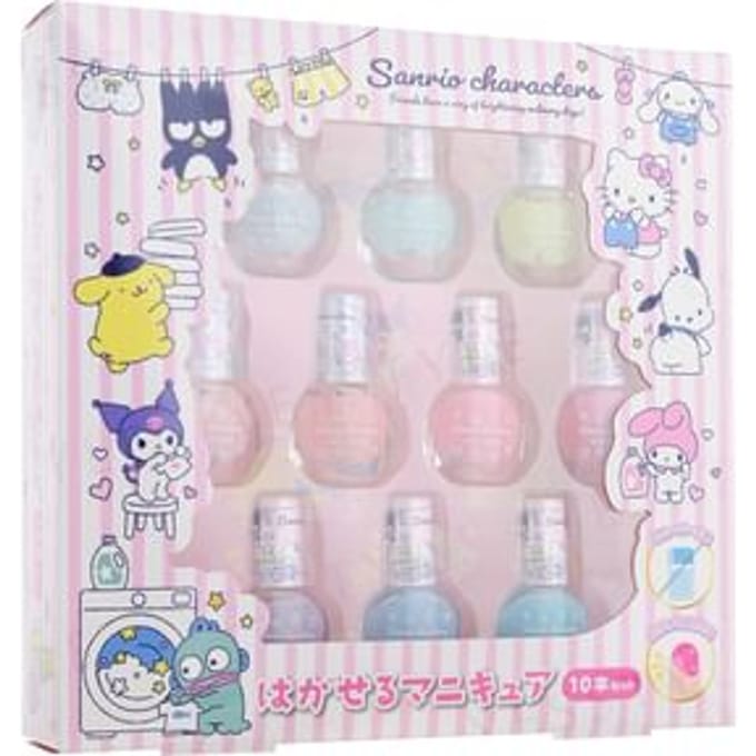RACE - Sanrio Characters Peelable Nail Polish Set 10 pcs
