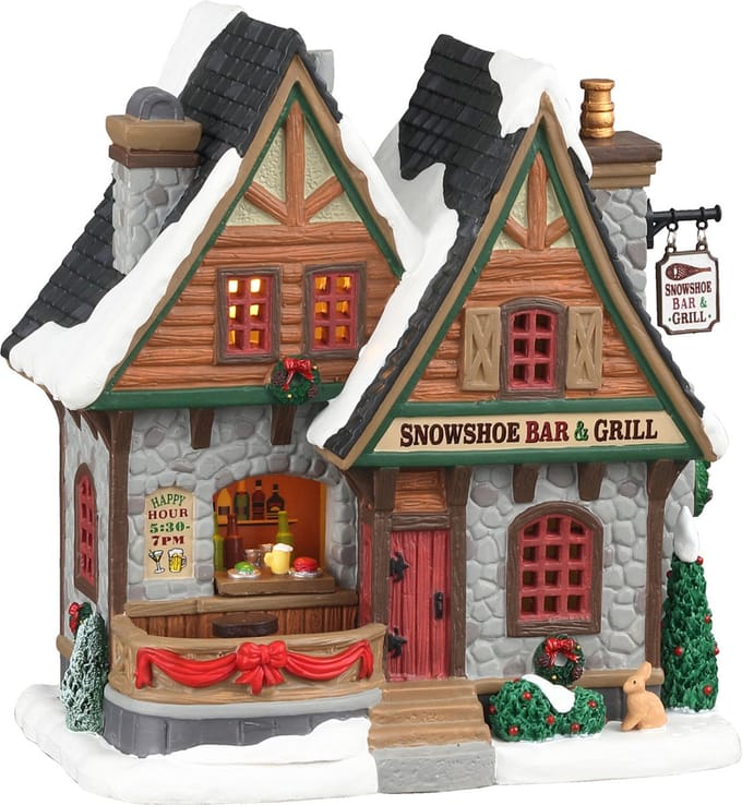Lemax - 'Snowshoe Bar & Grill' - Verlicht gebouw - Exclusief adapter