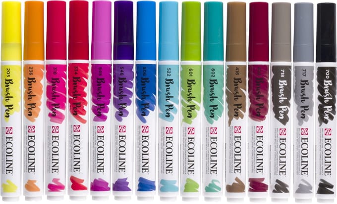 Ecoline Brush Pen set | 15 kleuren