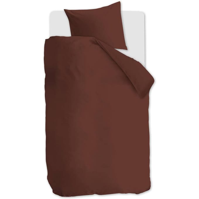 At Home by BeddingHouse Easy dekbedovertrek - Eenpersoons - 140x200/220 - Bruin