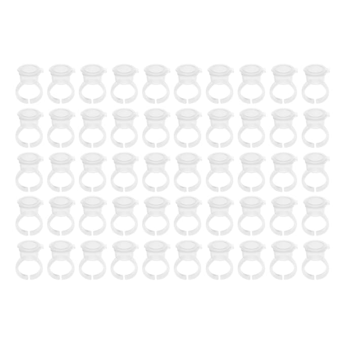 100 stuks Tattoo Inkt Ring Wimper Extensions Pigment Inkt Houder Container Beker Dop met Deksel Tattoo Kit white