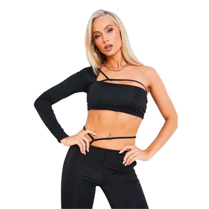 Missy Empire Dames/Dames Strappy Gewaad Top (Zwart)