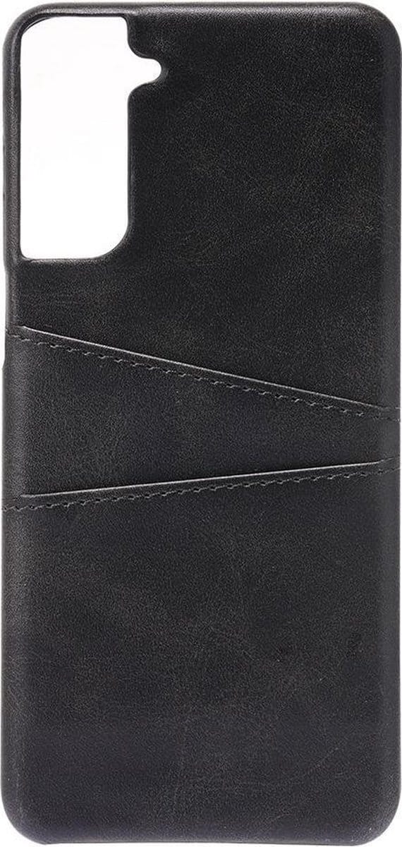 Shop4 - Samsung Galaxy S21 Plus Hoesje - Harde Back Case Cabello met Pasjeshouder Zwart