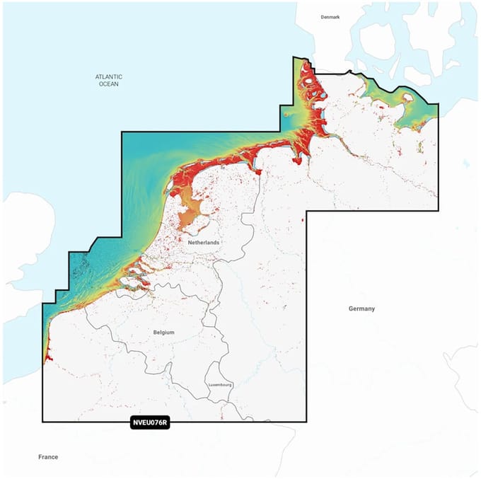 Garmin Navionics+™ | NSEU076R | microSD™/SD™ | Benelux en Duitsland, West | Alleen voor Garmin plotters!