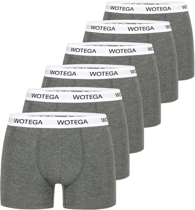 WOTEGA Heren Boxershort Joe – Katoen Stretch – Grijs – Elastische tailleband – 6-pack