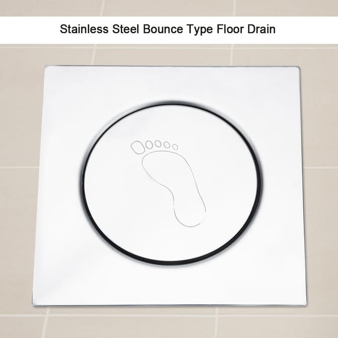 RVS Pedaal Bounce Type Vloerafvoer voor Badkamer Wasruimte Garage Kelder Type 1 white