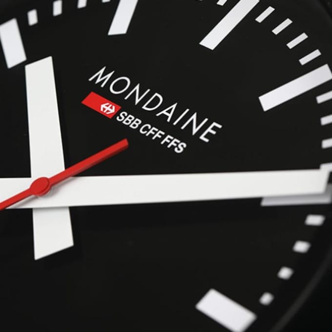 Mondaine Official Railway Clock Stations - Wandklok A990.CLOCK.64SBB - zwart - 25cm