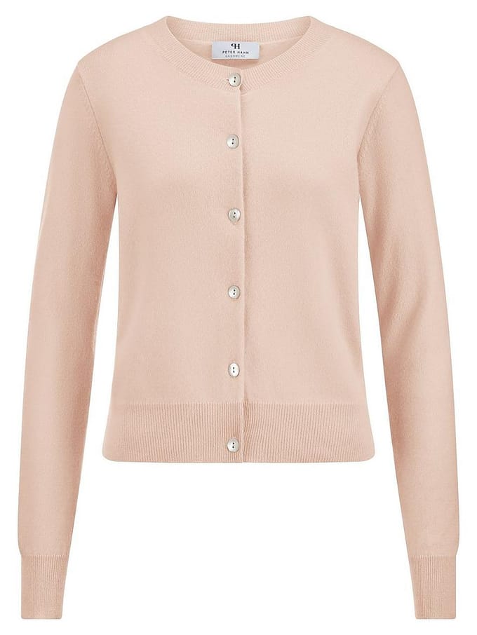 Cardigan en 100% kasjmier Van Peter Hahn roze