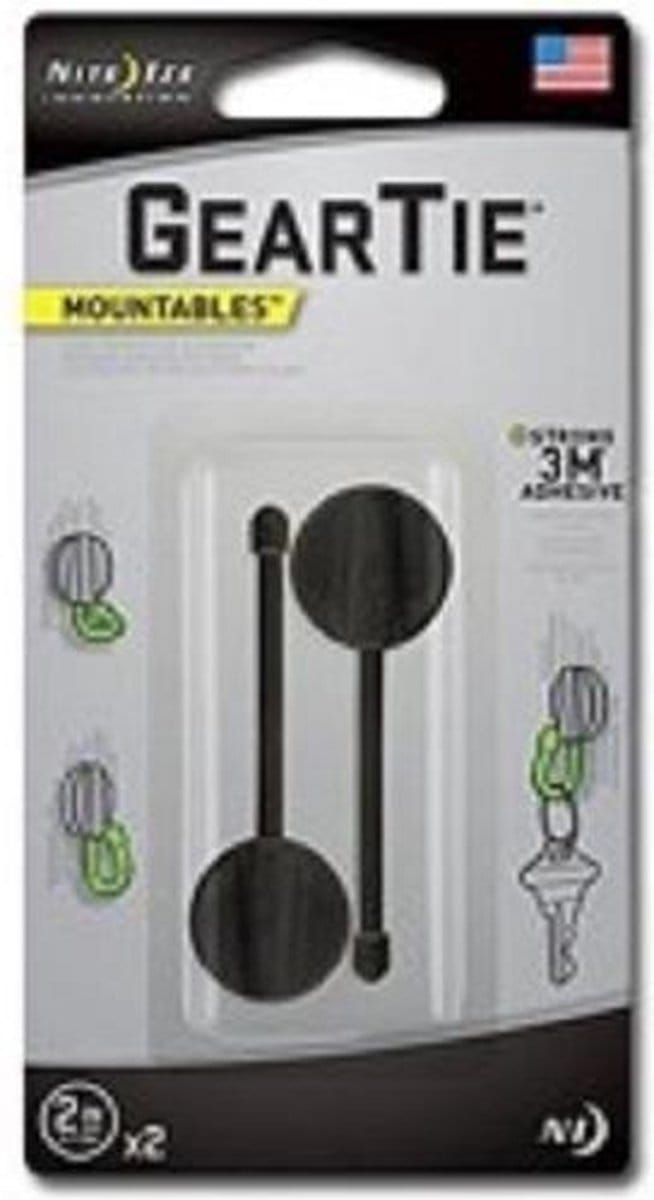 NITE IZE Gear Tie Mountable 2" Black - 2 pcs