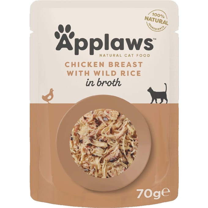 12x70g Kip met Wilde Rijst Applaws Kattenvoer