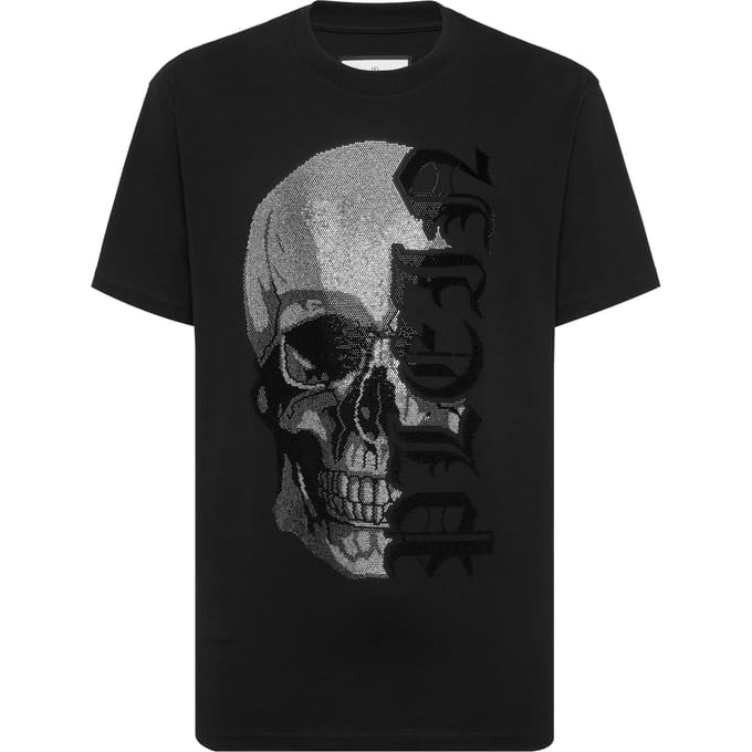 Round Neck T-Shirt Gothic Plein Stones