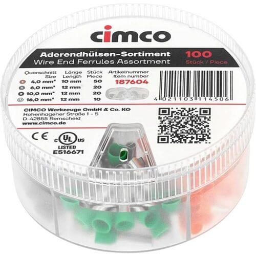 Cimco 187604 Assortiment adereindhulzen Deels geïsoleerd 1 set(s)