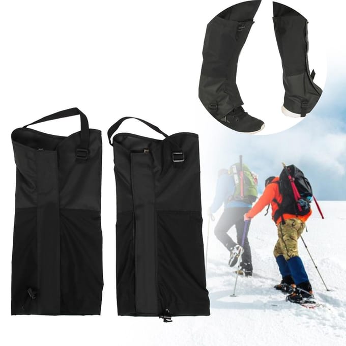Waterdichte Verstelbare Beenkappen Outdoor Schoenenovertrek Legging Sneeuwbescherming black