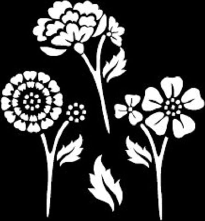Plaid Stencil Zomer bloemen