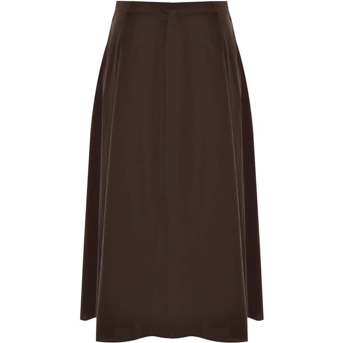 Lange trapeze popeline rok met tailleband voor dames Mat Fashion
