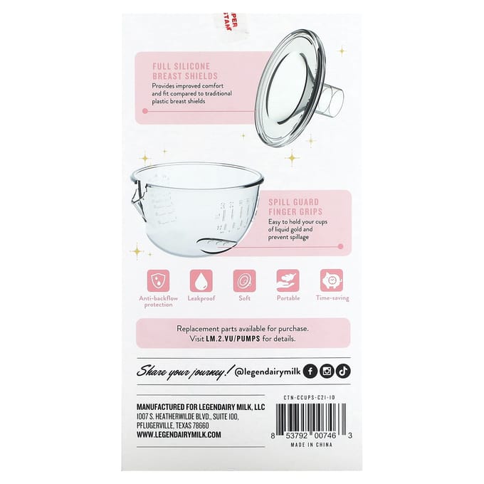 Legendairy Milk, Coquilles de tire-lait en silicone, 2 pièces white