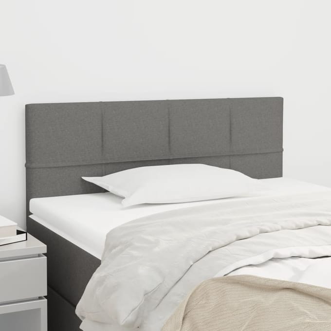 vidaXL - Hoofdbord - 90x5x78/88 - cm - stof - donkergrijs