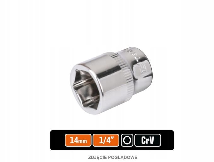 Dopsleutel 1/4” Zesant 14 mm — Duurzaam CRV Stal