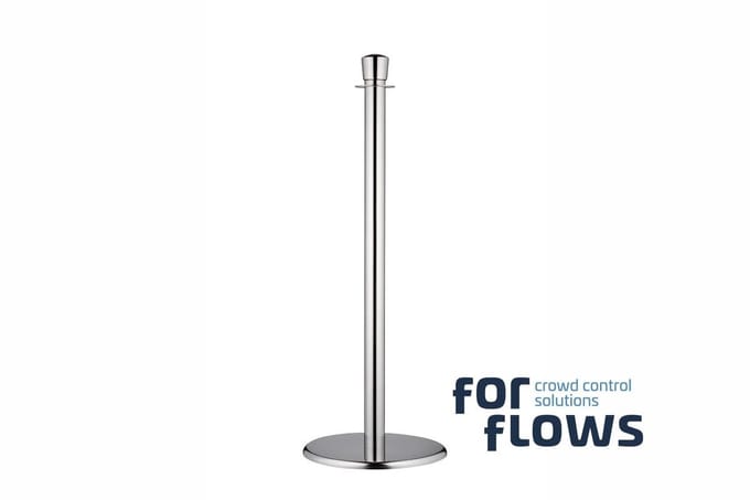 ForFlows Gala afzetpaal voor rode loper - Chroom - Ovale kop