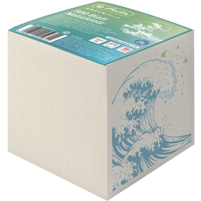 Herlitz notitieblok GREENline, 90 x 90 mm, grijs, 80 g/m²