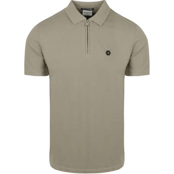 T-shirt No Excess Half Zip Poloshirt Piqué Groen