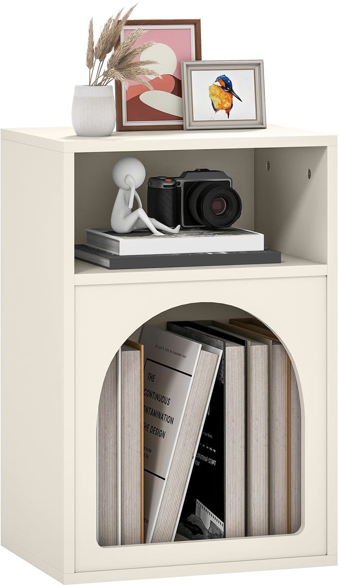 HOMCOM-Nachtkastje-MDF-40x30x60cm-Crème