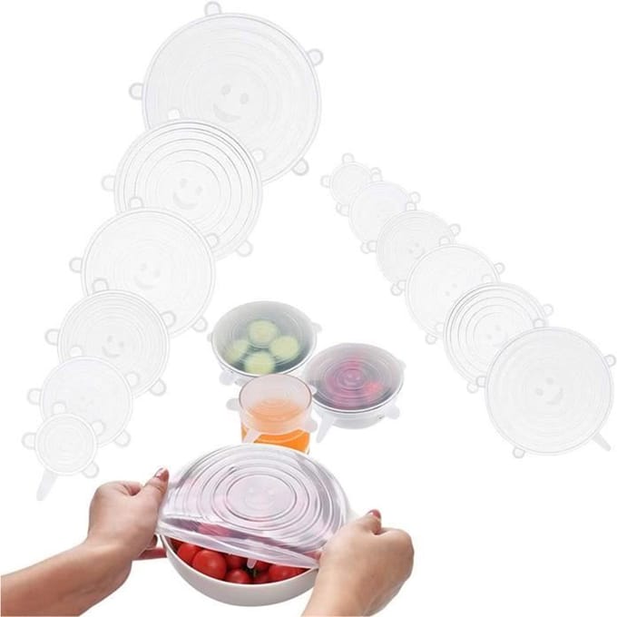 12pcs Couvercles Extensibles Silicone Couvercles Alimentaires RéUtilisables pour Tasse Bol, dans RéFrigéRateur pour Micro-Onde A200