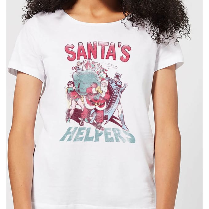 DC Santa's Helpers Women's Christmas T-Shirt - White - L