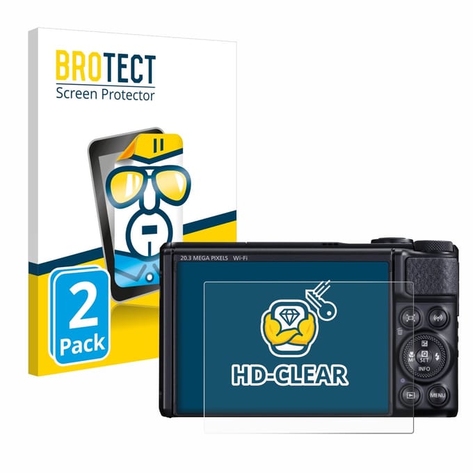 BROTECT - Screenprotector voor Canon PowerShot SX740 HS / Lite - Folie Beschermfolie transparant 2 Stuks