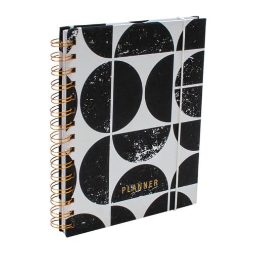 Soho black planner / agenda undated, formaat 20 x 16 cm., kleur zwart