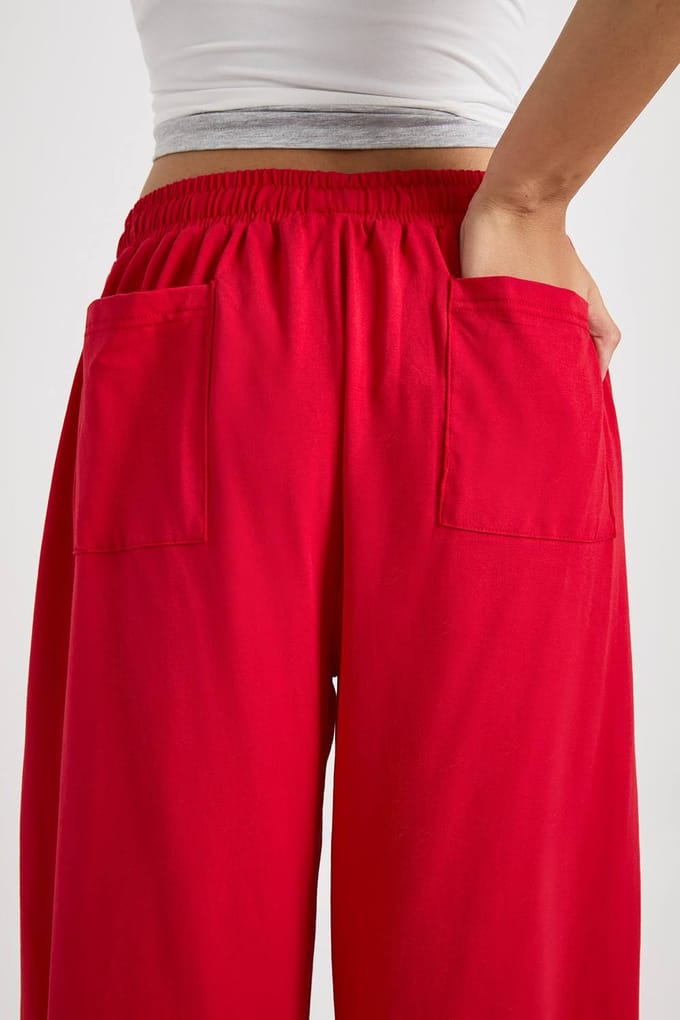 boohoo Dames Wijdbeens Broek | Red | Maat: 6