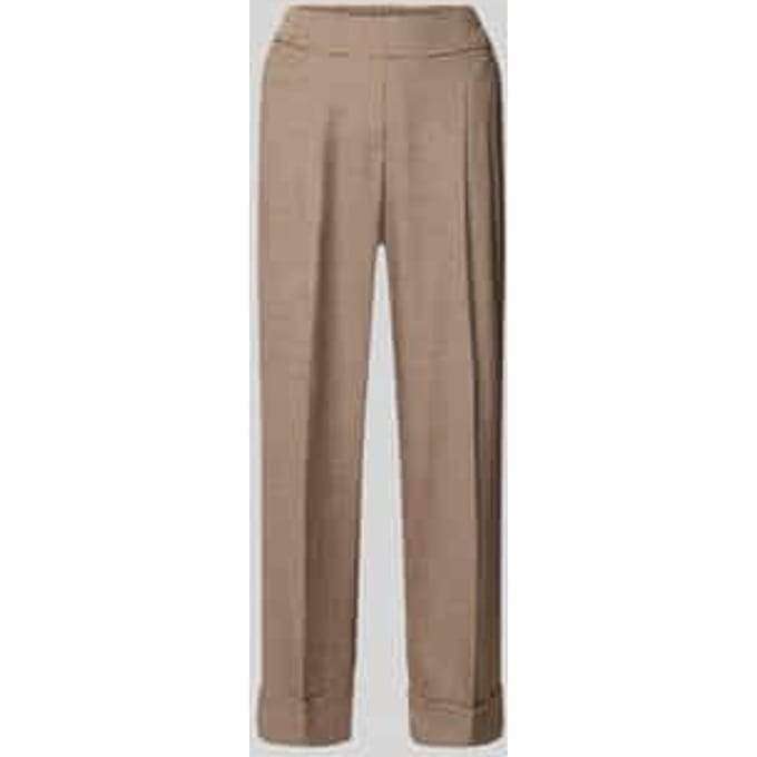 Broek met omslag en persplooien, model 'Maikito Pepita'