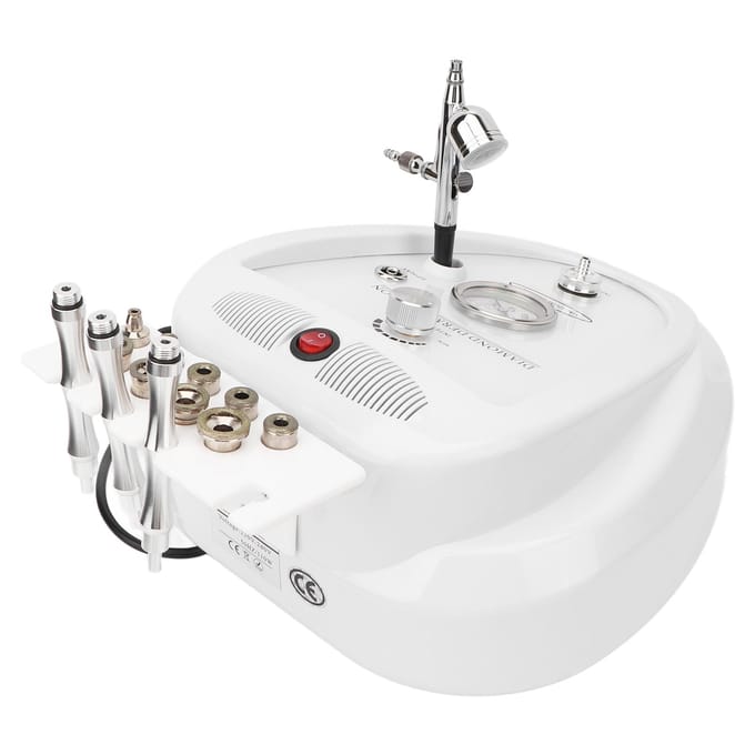 Machine de Microdermabrasion Diamant Extraction de Points Noirs Exfoliation Hydratation avec 9 Embouts de Rechange AU Plug white