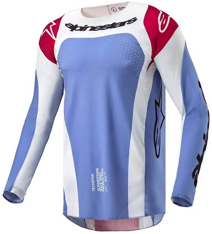 Alpinestars Techstar Ocuri Jersey Lichtblauw Mars Rood Wit -