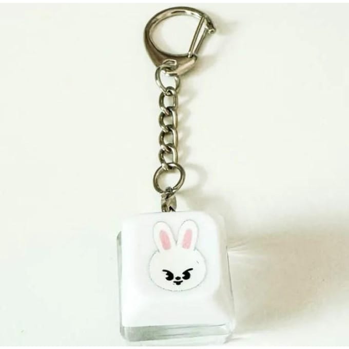Straykids Verlichte keycap hanger sleutelhanger LeeKnow beige