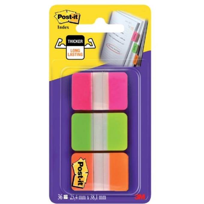 Indextabs post-it 686got 25.4x38mm strong roze en Groen 36 tabs