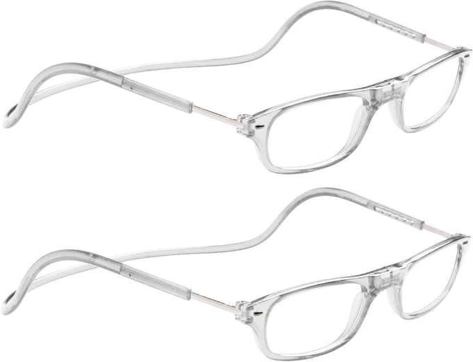 Leesbril Heren Dames - Verstelbare Bril - Lezen en Puzzelen - Magnetische Sluiting - 2 stuks - Transparant