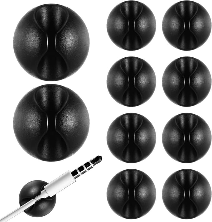 Dailygoods - Set van 10 Zelfklevende Kabelclips voor Kabelbeheer