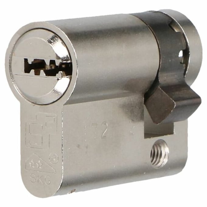 2 stuks - S2 veiligheidscilinder F6 30/10 SKG 2, halve profielcilinder (verschillend sluitend)