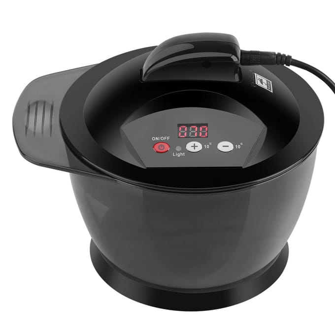 USB LCD Tijdsweergave Elektrische Haarcrème Automatische Mixer Haarverf Mengkom black