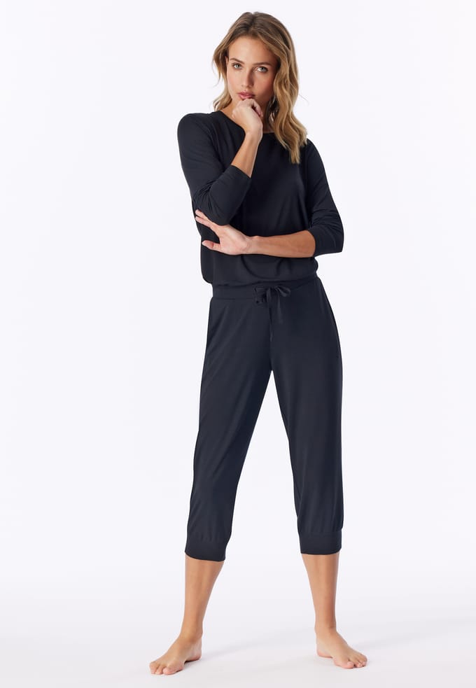 3/4-broek met manchetten, zwart - Mix+ Relax 48