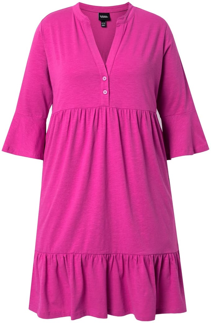 Ulla Popken - Dames - Jersey jurk - Oriëntroze - Maat 46+