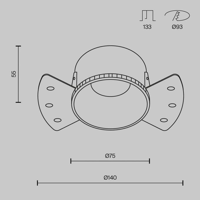 Maytoni inbouwlamp Share, wit/wit, Ø 14 cm, aluminium, GU10