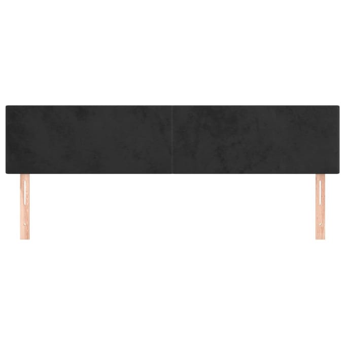 vidaXL - Hoofdborden - 200x5x78/88 - cm - fluweel - zwart