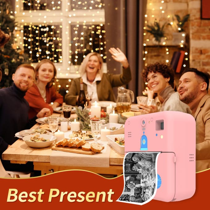 Mini Pocket Printer Camera Instant Print Draagbare thermische printmachine Draadloze BT-verbinding blauw