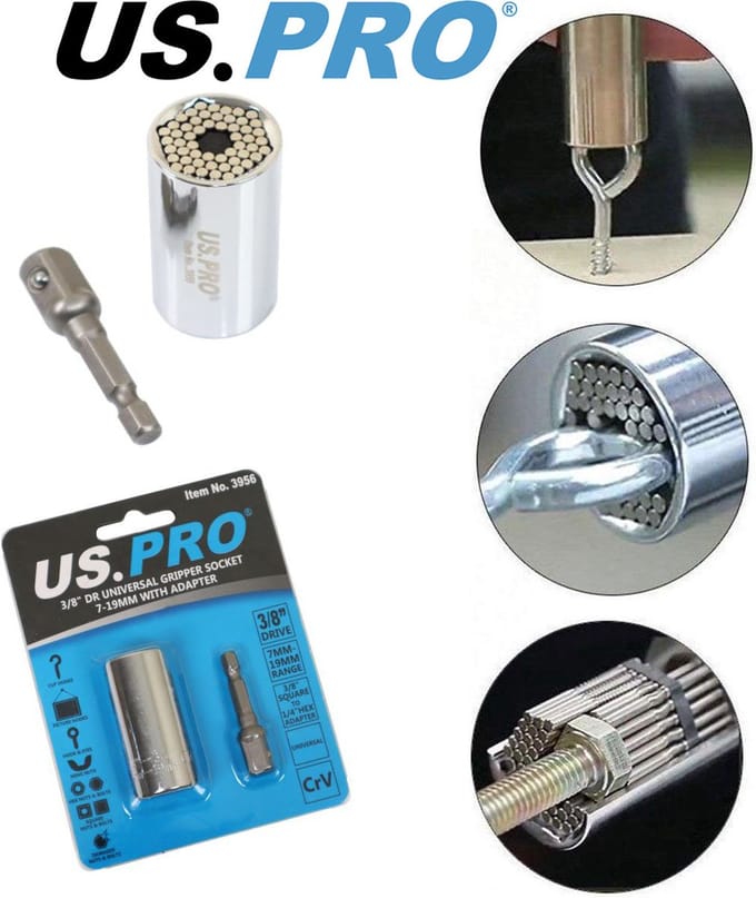 Universele Dop 'Gator Grip' 3/8" 7 tot 19 mm