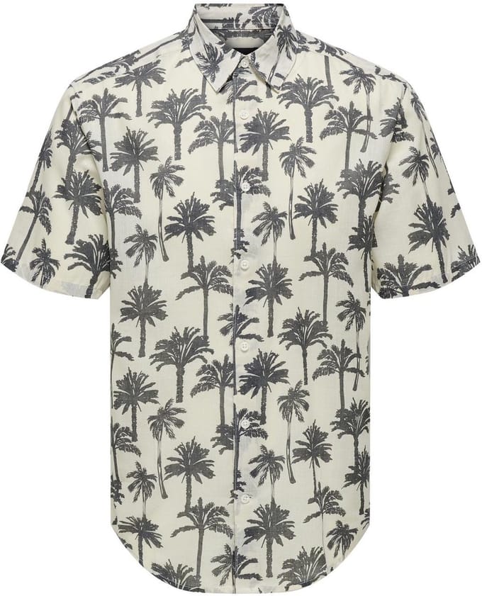 ONLY&SONS - ONSBRONX REG AOP POPLIN SS SHIRT - Heren - Overhemden
