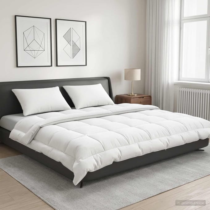 vidaXL - Dekbed - en - Kussen - Set - 3 - st - 200x220 - cm - Zomer - 200 - GSM - Wol - Wit