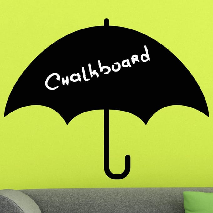 Schoolbordsticker - uitwisbare zelfklevende muurstickers - PARAPLU - 30x35cm
