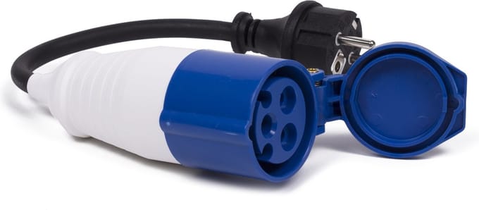 Benson Verloopkabel Schuko naar CEE - Spatwaterdicht - 395 mm - Neopreen - 230V